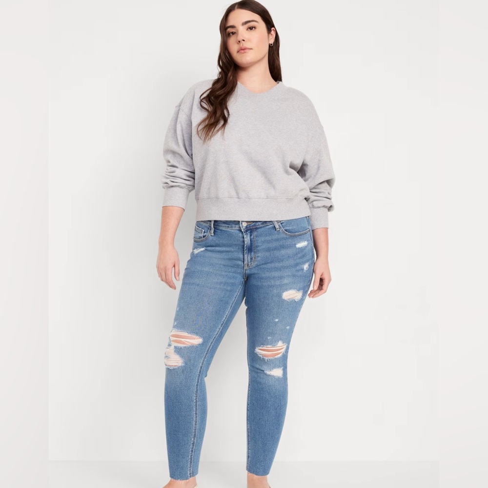 Old Navy plus size distressed mid rise rockstar super skinny jeans size 20